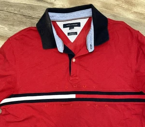 Tommy Hilfiger Poloshirt Flag Logo Herren Colorblock Vintage 90s Large - Bild 1 von 5