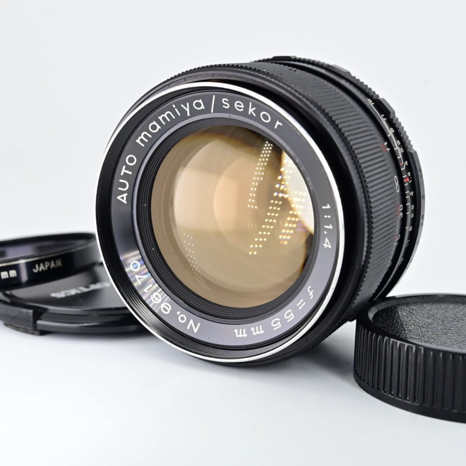Lente de retrato Mamiya/Sekor automática 55mm f1.4 M42 radioativa Prime vintage Japão - Imagem 1 de 4