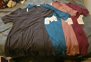 NEW! Lularoe 3 Perfect 1 Irma XXS Lot Of 4 NWT Women’s Tees Shirts Solid Colors - Picture 1 of 9
