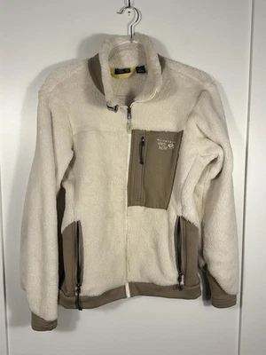 Mountain Hardwear Women’s Fleece Jacket M White Tan Full Zip Outdoor Foto 1 de 4