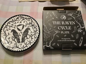 The Raven Cycle Plate by Fairyloot Goth Black & White Bird - Picture 1 of 4