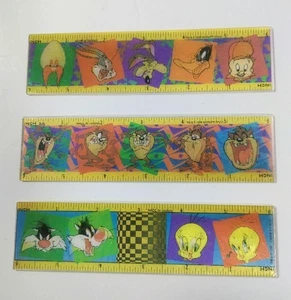 Juego de 3 reglas retro Looney Tunes 3D 1995 #9116be - Imagen 1 de 24