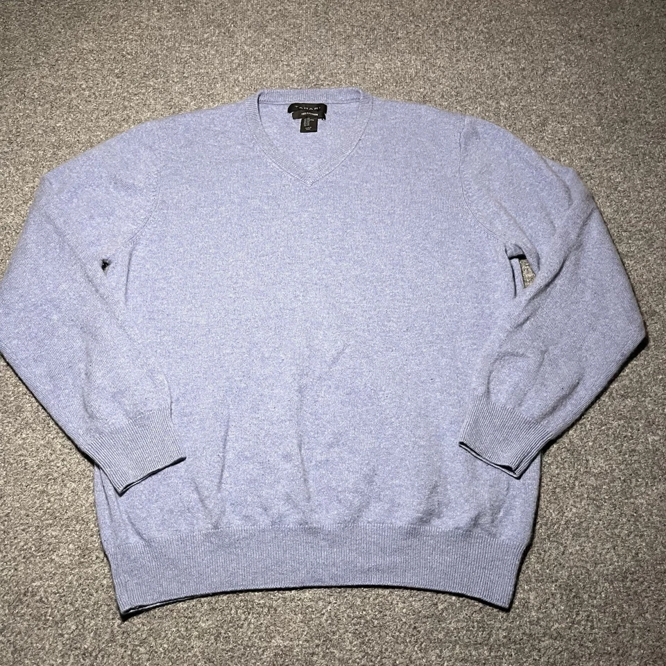 Suéter Tahari Para Hombres XXL 100% Cachemira Azul Cuello en V Pullover Suave Manga Larga Foto 1 de 4