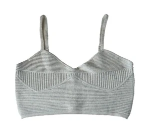 Aerie Women's XL Crop Tank Top Heather Blue White Ribbed Adjustable NEW - Picture 1 of 13