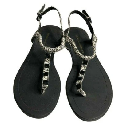 Rebecca Minkoff Studded Animal Print Flat Sandal Size 7 Womens - Изображение 1 из 4