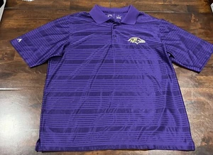 NFL Baltimore Ravens Purple Striped Polo Shirt by Antigua Men’s Size L - Bild 1 von 5