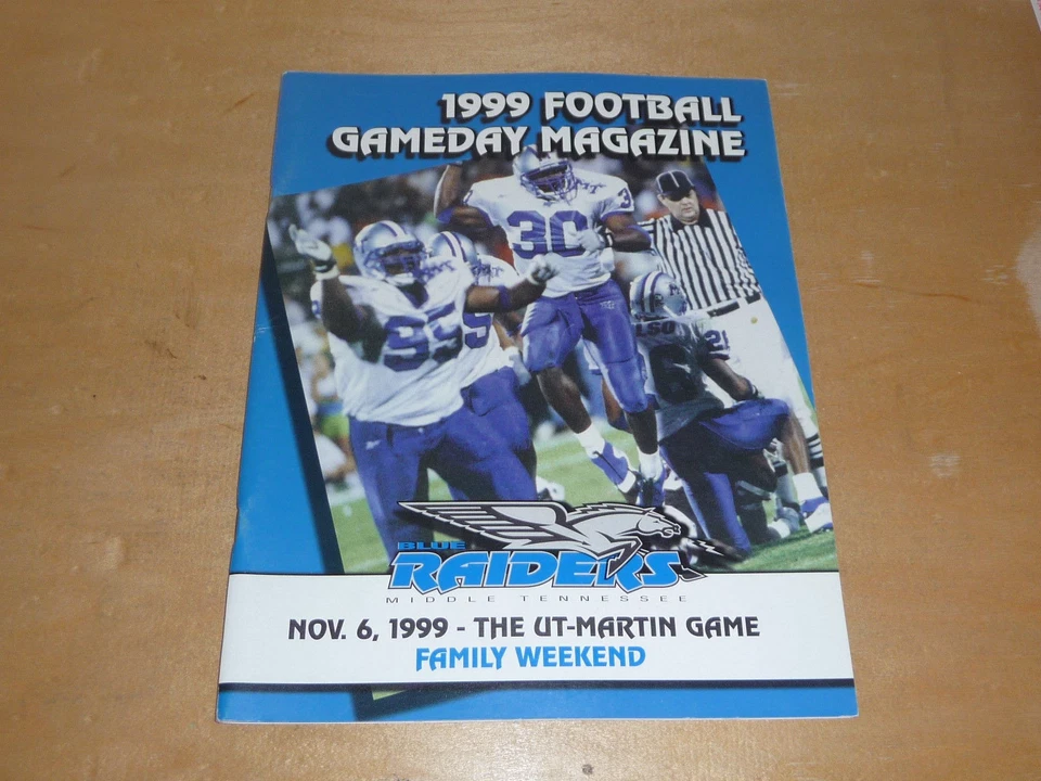 1999 UT MARTIN AT MIDDLE TENNESSEE COLLEGE FOOTBALL PROGRAM  EX-MINT   - Image 1 of 1