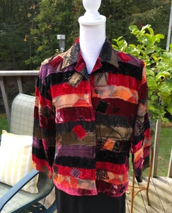 Chico's multicolored patchwork button-up jacket size 0 (Small). - Picture 1 of 4