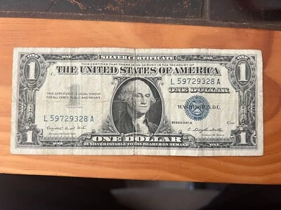 1957  Blue Note $1 Dollar Bill Series A 4 qty - Image 1 of 4