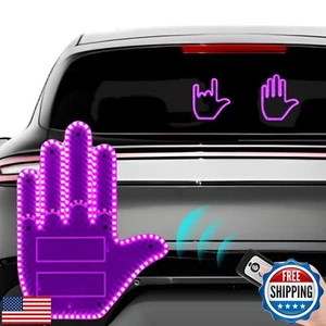 3 in 1 Glogesture Hand Light for Car, Light Up Hand for Car Window, Road Rage - Picture 1 of 5