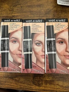 Wet N Wild MegaGlo Dual-Ended Contour Stick 751A Light Medium 3 Pack - Picture 1 of 3