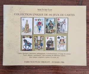 Catalogue vente Enchères: Collection de jeux de cartes anciennes (Tajan) 1986 (2 - Imagen 1 de 5