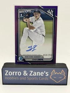 Gage Ziehl 2024 Bowman Draft Chrome 1st Purple REF Auto /250 Yankees CPA-GZ - Picture 1 of 2