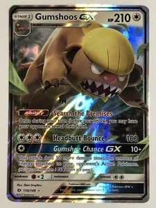 2017 Pokémon Gumshoos GX - Sun & Moon Base - 110/149 - Ultra Rare - Holo - A872 - Picture 1 of 2