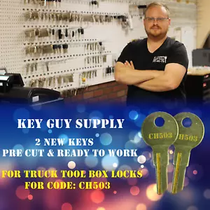 CH503 keys. Pair of keys for Truck Tool box locks, Pre cut to your code. CH503 - Picture 1 of 1