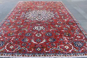 Fine Vintage Traditional Hand Made Oriental Wool Red Large Rug Carpet 394x246cm - Picture 1 of 18