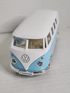Pullback Die-Cast VW T1 Light Blue &  White Van 1:43 Scale (LGT) - Picture 1 of 10