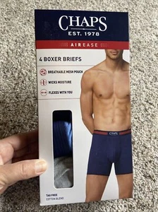 Nuevo 4 calzoncillos boxer para hombre Chaps Airease absorbentes talla pequeña 28 30 ropa interior azul - Imagen 1 de 9