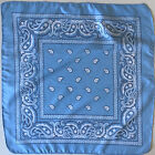 15 A Blue Paisley Design 22 Inch Square Vintage Bandana Head Square Scarf
