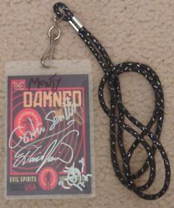 The Damned SIGNED laminate OBTAINED IN PERSON Captain Sensible PUNK Sex Pistols