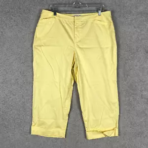 Coldwater Creek Womens Yellow Casual Pants 14 Relaxed Fit 34x29 Cropped Stretch - Bild 1 von 16