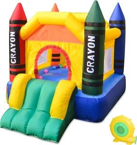 Outdoor & Indoor Mini Inflatable Bounce House with Blower Toddler Castle Kids Bo - Picture 1 of 6