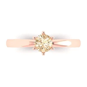 14K Rose Gold Solitaire Engagement Ring for Women, 0.5 ctw Natural Morganite - Picture 1 of 11
