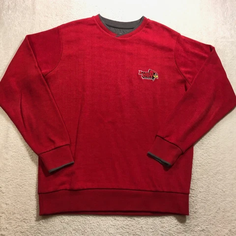 Illinois State Redbirds Sweatshirt Mens Medium Red Pullover Cotton Blend Cover