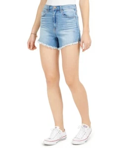 Celebrity Pink Juniors Frayed-Hem High Rise Jean Shorts, Size 1 | 25, NwT - Picture 1 of 9