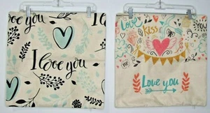 17x17 Throw Pillow Covers Love You Kiss You Decoration Cushion Cases Set of 2 - Picture 1 of 9