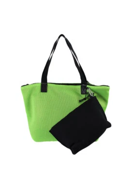 Ideology Green Black Perforated Tote With Pouch OS - Image 1 of 3