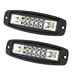 2X 7in Flush Mount LED Work Light Bar Off Road Driving Fog Lamp Flood Spot Combo - Foto 1 di 9