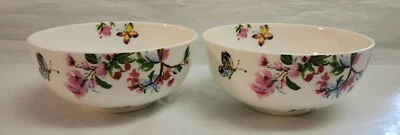 2x Mikasa Bone China 6" Sopa Cuenco Mariposa Jardín Floral Set Verano Lote 5278857 Foto 1 de 4