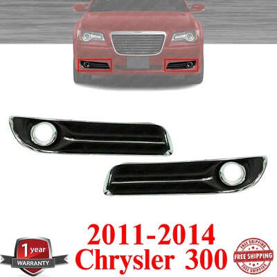 Set of 2 Fog Light Bezel with Chrome Trim For 2011-2014 Chrysler 300 - Imagem 1 de 4