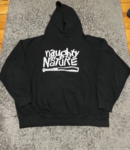 Naughty By Nature Hoodie Vintage Y2K Hip Hop Rap Tee 90s Black XL / XXL - Picture 1 of 8