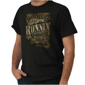 Moonshine Midnight Runner Tennessee Drinking Adult Short Sleeve Crewneck Tee - Picture 1 of 2