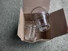2 YANKEE CANDLES CLEAR GLASS BUCKET STYLE VOITIVE HOLDERS - BOXED