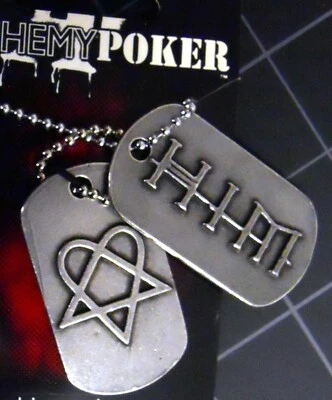 HIM Heartagram Dog Tags Original NEW Vintage - RARE - Ville Valo Necklace 2003 - Image 1 of 4
