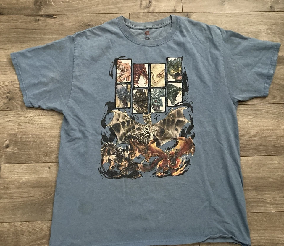 Vintage T-shirt Rare Digimon Pokemon Monster Hunter Y2K Anime Tee Large Promo - Изображение 1 из 4