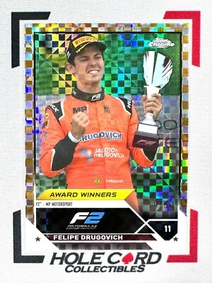 FELIPE DRUGOVICH 2023 Topps Chrome Formula 1 F1 F2 #192 Gold Checker Flag 19/50 - Image 1 of 3