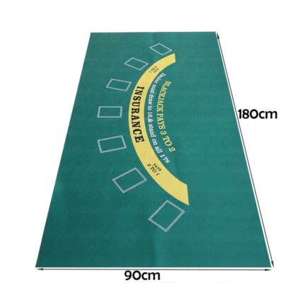 Single-sided Blackjack Poker Table Top Felt Cloth Cover Mat Large Size 180*90cm - Image 1 of 4