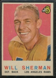 1959 Topps Football #127 Will Sherman Nm Rams *Free Shipping*