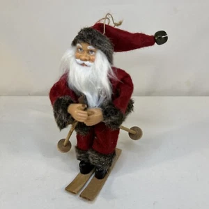 Santa Skier With Skis Christmas Ornament  6.5" - Picture 1 of 17