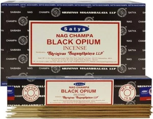 Satya Nag Champa Black Opium Agarbatti, Traditionally Handrolled in India Best - Picture 1 of 2