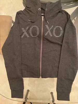 XOXO Juniors Rhinestone Cropped Full Zipper Hoodie Size: S, M, L New With Tags - Image 1 of 2