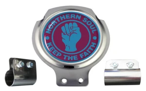 Northern Soul Claret & Blue Design Scooter Bar Badge - FREE BRACKET & FIXINGS - Picture 1 of 2