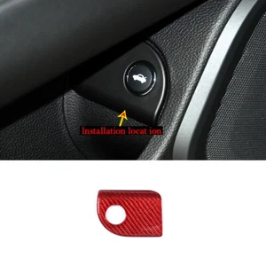 Borde de cubierta de botón interruptor de maletero para puerta de fibra de carbono roja para Maserati Ghibli 2014-15 - Imagen 1 de 8