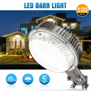 120W LED Barn Light Outdoor Street Security Light Flood Lights Dusk to Dawn IP65 - Picture 1 of 10