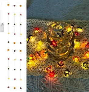 2PCS 10ft/Piece Fall String Lights Pumpkin Acorns Maple Leaf Mixcolor - Picture 1 of 8