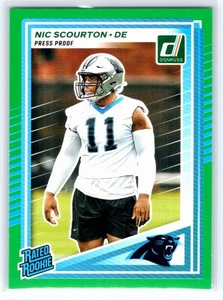 2025 Donruss #383 Nic Scourton Press Proofs Green Carolina Panthers Rated Rookie - Picture 1 of 2